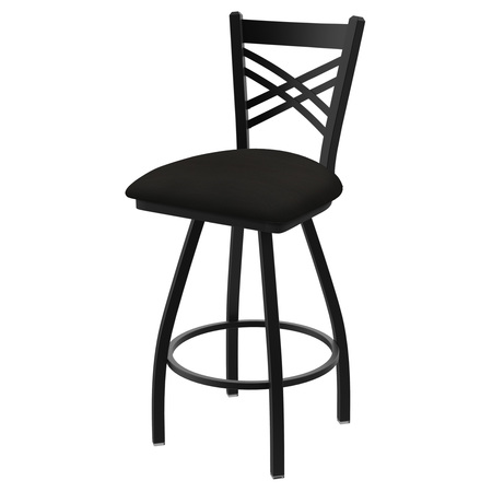 HOLLAND BAR STOOL CO 36" Swivel X-Tall Bar Stool, Black Wrinkle, Canter Espresso Seat X820